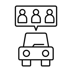 Carpooling icon in outline style
