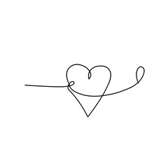 Heart continuous line drawing