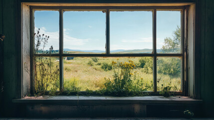 Naklejka premium Scenic view windows beautiful ideas design decorating scenery landscape interior inspiration backdrop wallpaper background