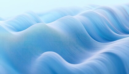 Fototapeta premium Soft Undulating Waves in Pastel Blue Abstract Minimalist Background