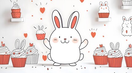 Easter bakery event featuring bunny-shaped pastries delightful environment adorable concept