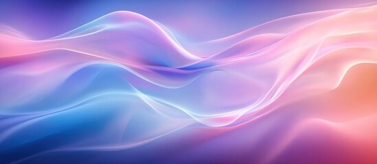 Abstract Gradient Background with Soft Pastel Colors and Flowing Curves in 3D Liquid Glass Style