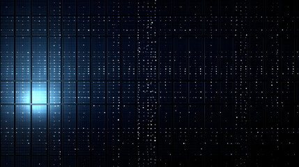 Futuristic Digital Design of Solar Panels and Technology Patterns in Blue and Green