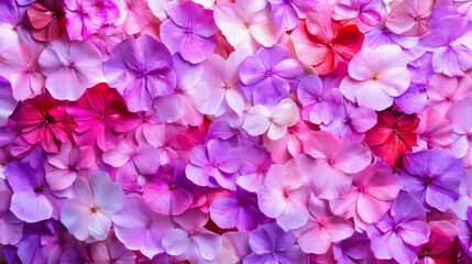 Fototapeta premium Colorful pressed flower texture with delicate petals for artistic and craft design