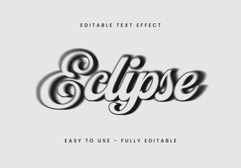 Black Gray Blurred Cursive Smooth Elegant Text Effect