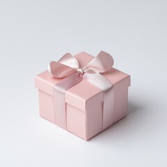 Obraz premium Pink gift box on white background