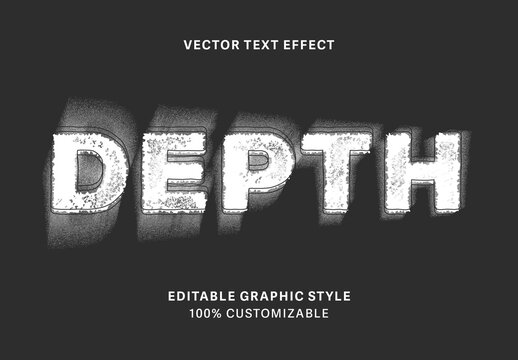 Black and White Grunge Shadow Depth Text Effect