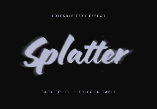 Gray Ink Splatter Messy Artistic Dripping Text Effect