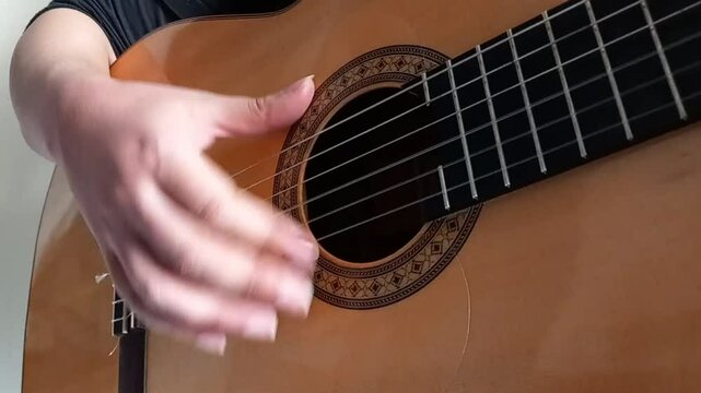 Play rumba flamenco rthytm with right hand and fast speed