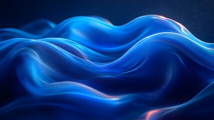 Fototapeta premium Abstract blue waves are smooth and elegant in the darkness