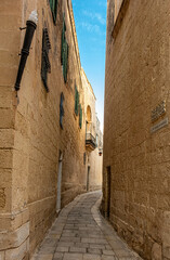 Narrow Alley in Old Town of Mdina Malta
