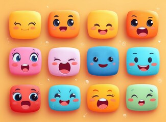 Cartoon Facial Expressions Collection Set of Anger Laughing Smiling Crying Scared Surprise and More