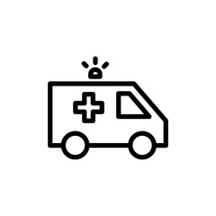 Ambulance icon vector illustration. ambulance truck sign and symbol. ambulance car