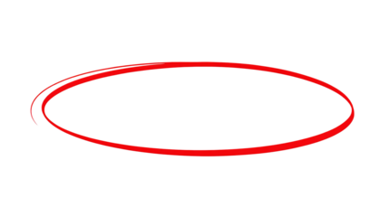 Handwritten red circle on white and transparent background. For marking text, numbers, marker pen, pencil, logo, hand-drawn doodle grunge circle highlights. png.