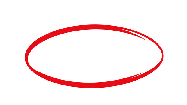 Handwritten red circle on white and transparent background. For marking text, numbers, marker pen, pencil, logo, hand-drawn doodle grunge circle highlights. png.