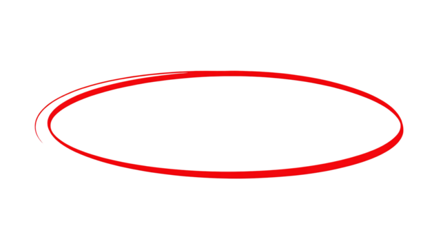 Handwritten red circle on white and transparent background. For marking text, numbers, marker pen, pencil, logo, hand-drawn doodle grunge circle highlights. png.