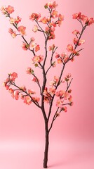 Obraz premium Pink Blossoms, Spring Floral Arrangement, Minimalist Background, Photo Use