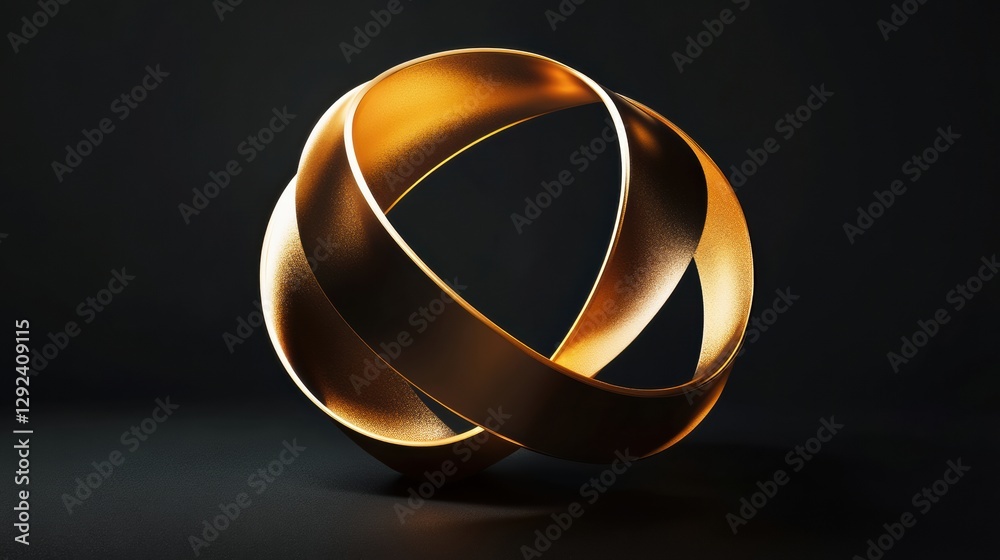 Leinwandbilder abstract representation of interconnected rings symbolizing business trust and mutual agreement in a