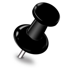 Black Pushpin, Free Trial, PNG File, Transparent Background, Thumbtack for Notes, Memos, Sticky Notes, Maps