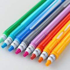 Colored markers on isolated background