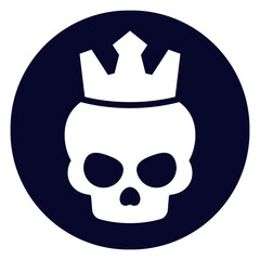 Dead king logo design with skull and crown