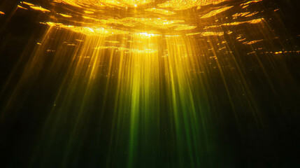 Enchanting underwater sepia light rays creating a serene atmosphere