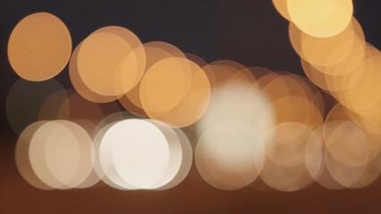Bokeh Lights Of City Traffic At Night, Featuring Blurred Headlights And Taillights Creating A...