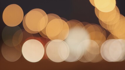 Bokeh Lights Of City Traffic At Night, Featuring Blurred Headlights And Taillights Creating A...