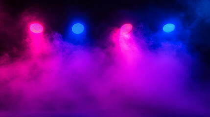 Fototapeta premium Colorful smoke in vibrant stage lighting for dramatic event background