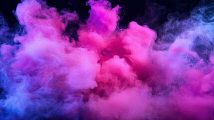 Vibrant abstract smoke swirling in dynamic pink and purple tones