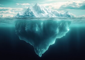 Majestic Underwater Iceberg Reflection