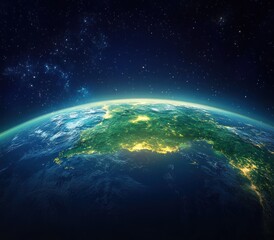 Obraz premium Earth from Space Hyper-Realistic Rendering of South America