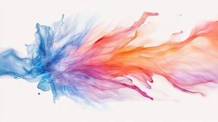 A vibrant swirl of blue and orange colors creating a dynamic, fluid motion on a light background.