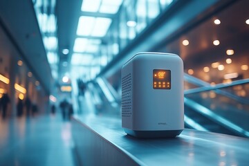 Indoor Air Quality Monitor for Carbon Dioxide Levels and Ventilation in Modern Shopping Mall Environment