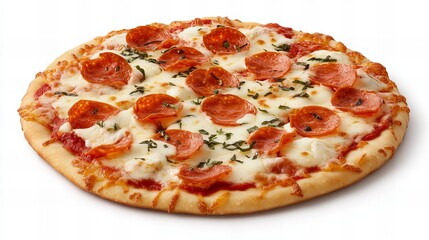 A delicious pepperoni pizza, perfect for sharing with friends and family.  Enjoy!