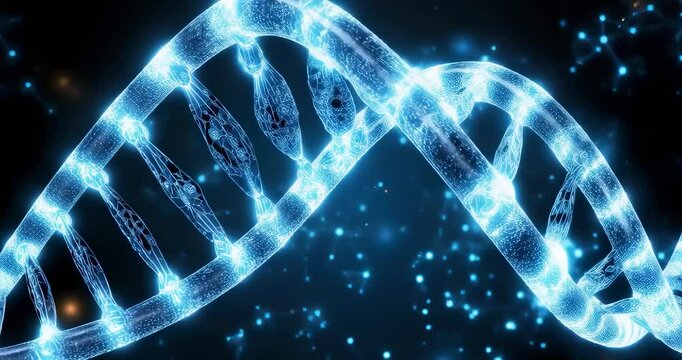 Abstract digital rotating dna molecule