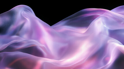 Ethereal flowing pink light waves over textured surface for design and decoration