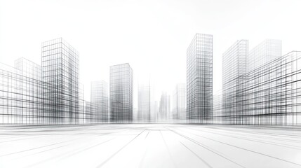 Cityscape blueprint, urban design, future