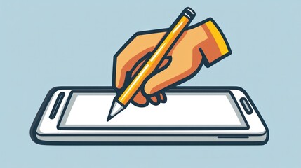 Hand drawing on smartphone screen