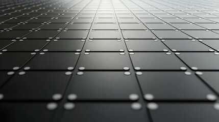 3D Illustration of Solar Panels and Technology Pattern on Laptop with Blue Cube Design