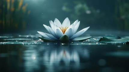 Sierkussen Hotel Serene white water lily pond reflection, calm nature background, spa  © RONNY