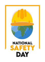national safety day with work safety equipment