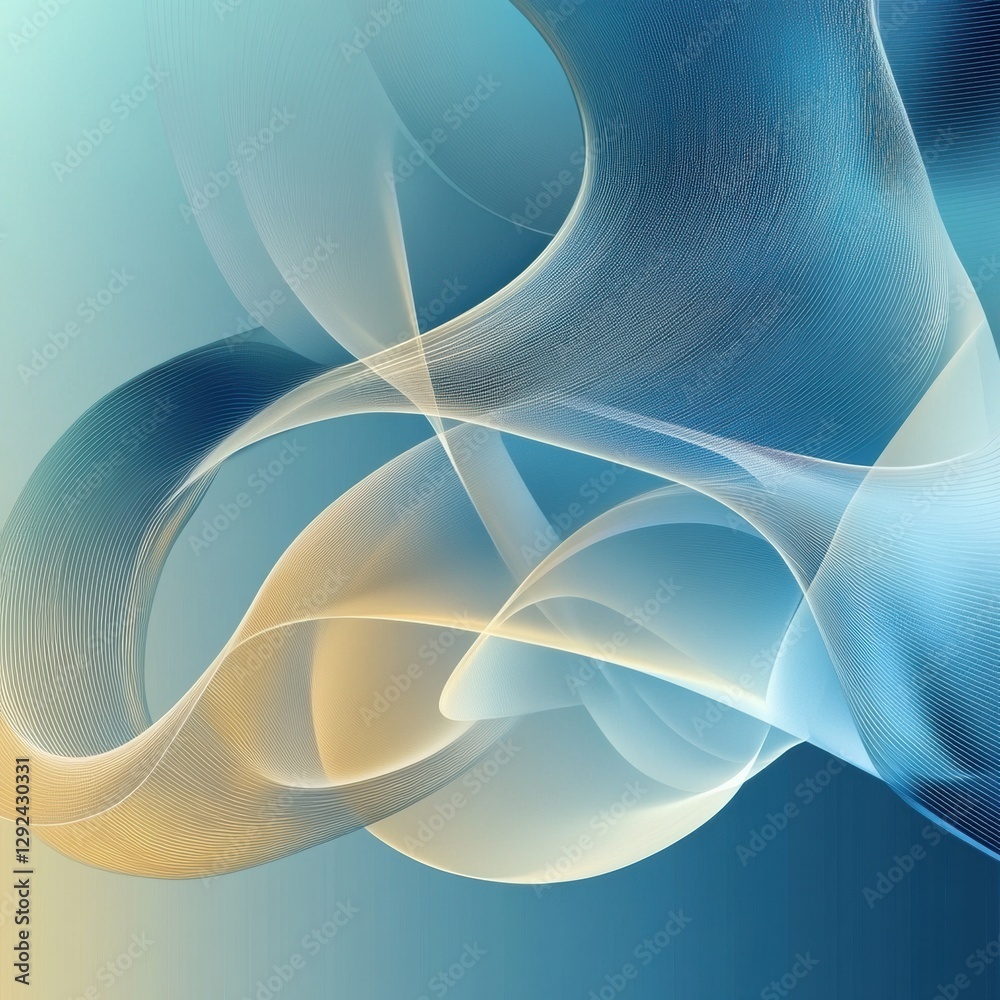 Aufkleber Abstract design featuring flowing lines and soft colors in a harmonious blend created in a digital format. Generative AI