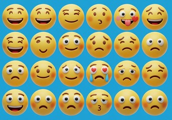 Obraz premium Smiling Emoji Faces