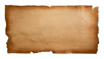 Vintage Aged Paper Scroll with Rustic Wooden Handles, Ancient Blank Paper Scroll with Frayed Edges, Old Torn Manuscript Parchment with Blank Space for Writing.