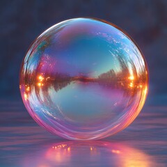 Iridescent Soap Bubble Abstract Shape Surrealism Elegant Design Modern Minimal Background