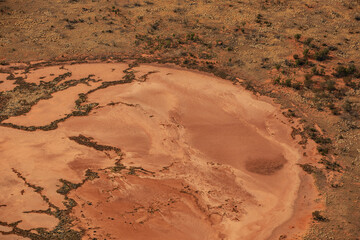 Aerial views of the landscape surrounding Kings Canyon, Watarrka National Park - Northern Territory.	