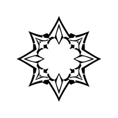 Star-Shaped Black And White Geometric Mandala