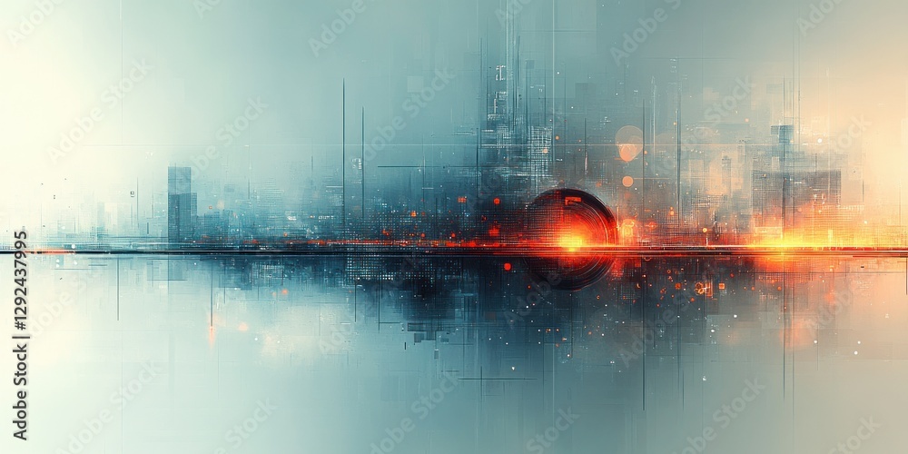 Aufkleber Abstract Digital Circuit Board Vector Design Minimalist Technology Background Engineering Science Illustration