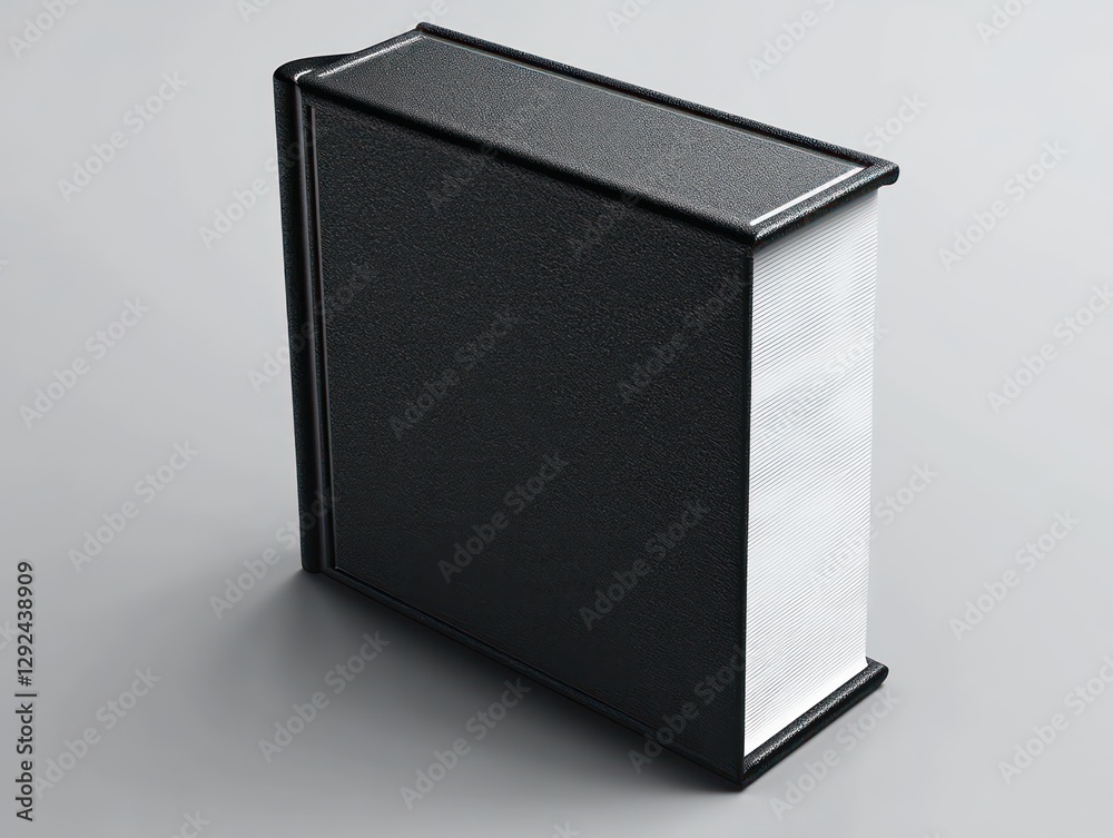 Aufkleber Sleek Black Textured Book Mockup Slightly Open Minimalist Design 3D Rendering